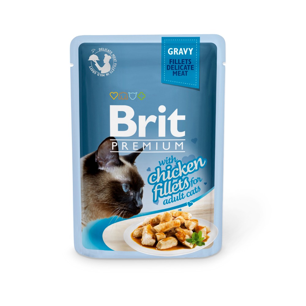 Brit Premium Delicate Chicken Fillets in Gravy Cat Food Pouch