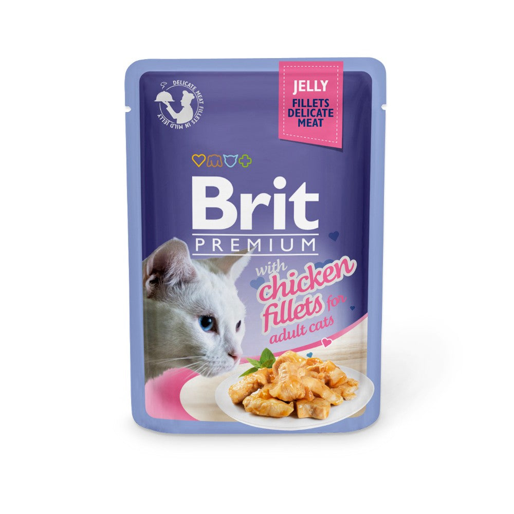 Brit Premium Delicate Chicken Fillets in Jelly Cat Food Pouch