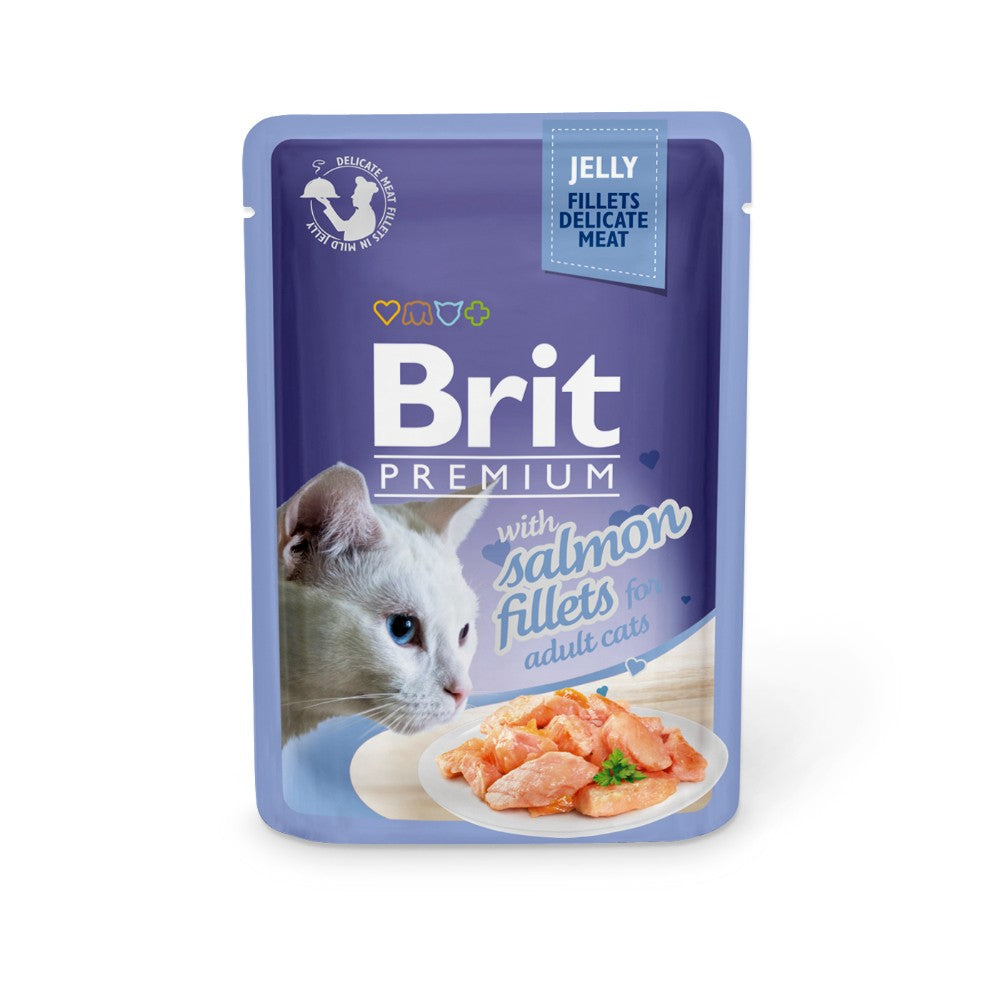 Brit Premium Delicate Salmon Fillets in Jelly Cat Food Pouch