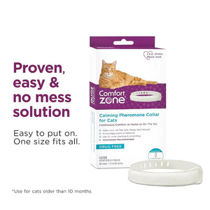 Comfort Zone Cat Calming Pheromone Collar - Proven Easy & No Mess Solution