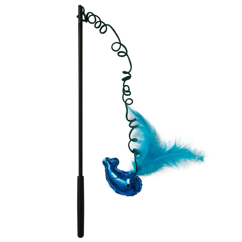 JW Pet Cataction Wanderfuls Wand Blue Whale