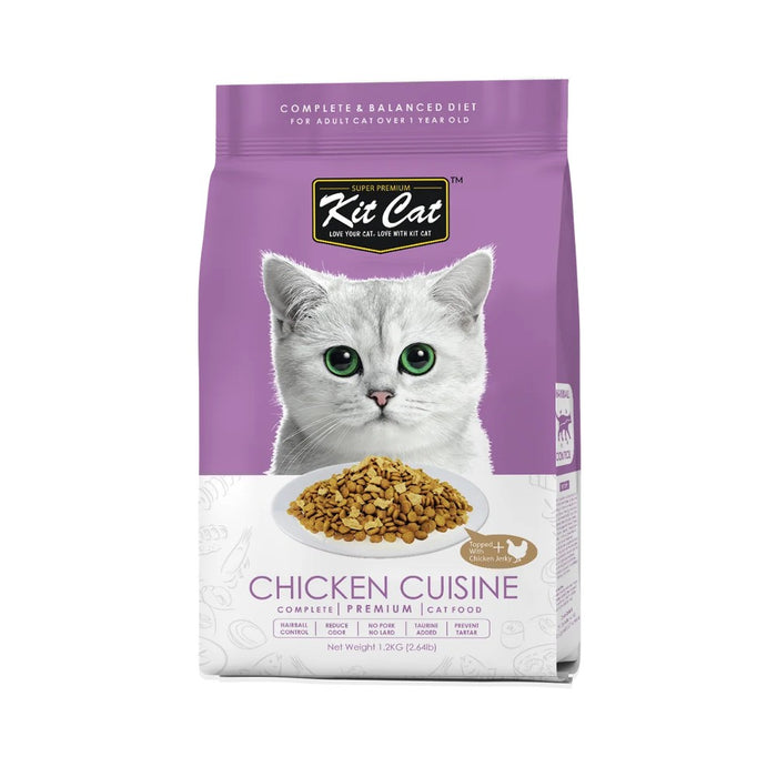 Kit Cat Chicken Cuisine Dry Food - Hairball Control