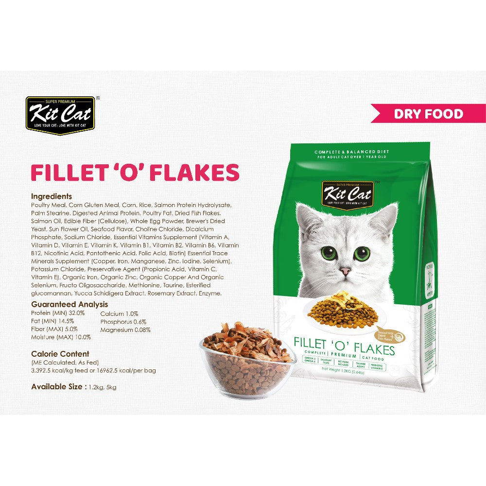 Kit Cat Fillet O' Flakes Dry Food - Picky Eaters