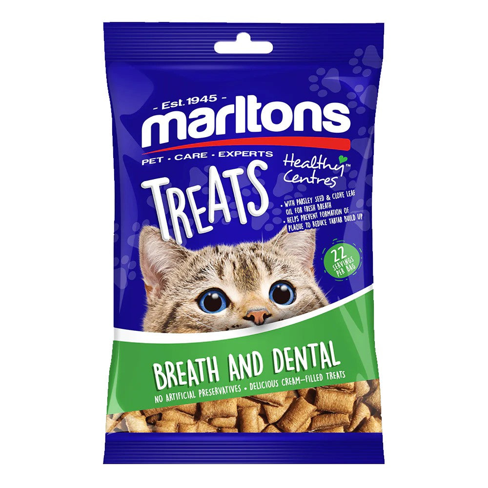 Marltons Healthy Centre Breath & Dental Cat Treats Front Packaging