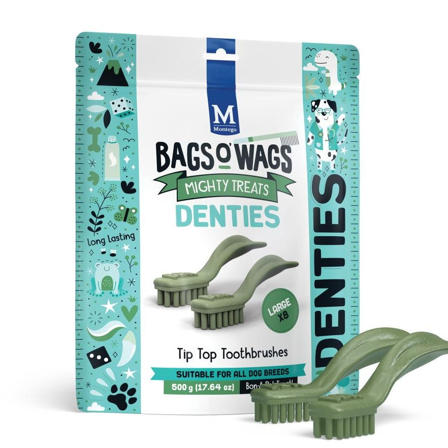 Montego Bags O' Wags Denties - Tip Top Toothbrushes Packaging Front