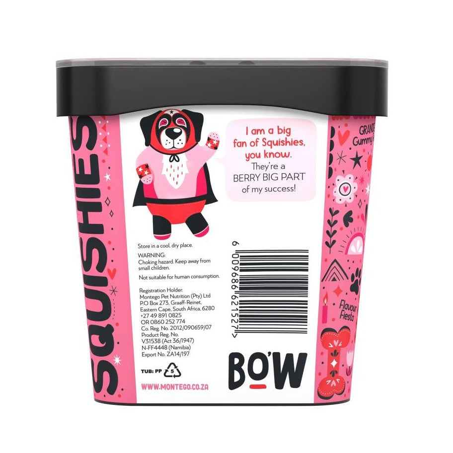 Montego Bags O' Wags Squishies - Strawberry & Cream 500g Tub Back View