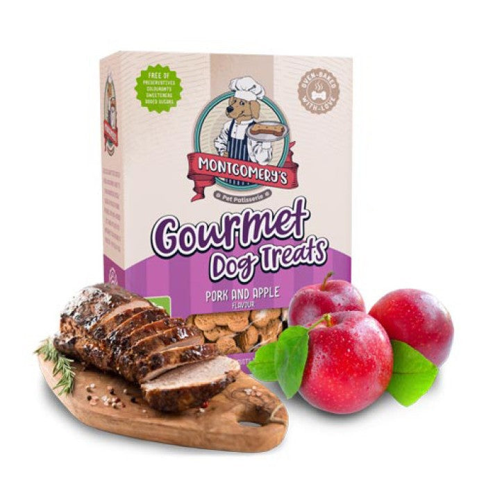 Montgomery's Pork & Apple Dog Biscuits Buy Dog Treats Online Canine