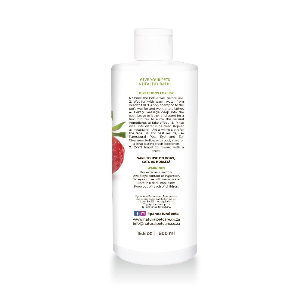 Pannatural Pets Puppy Love Strawberry Cherry Shampoo Packaging Back