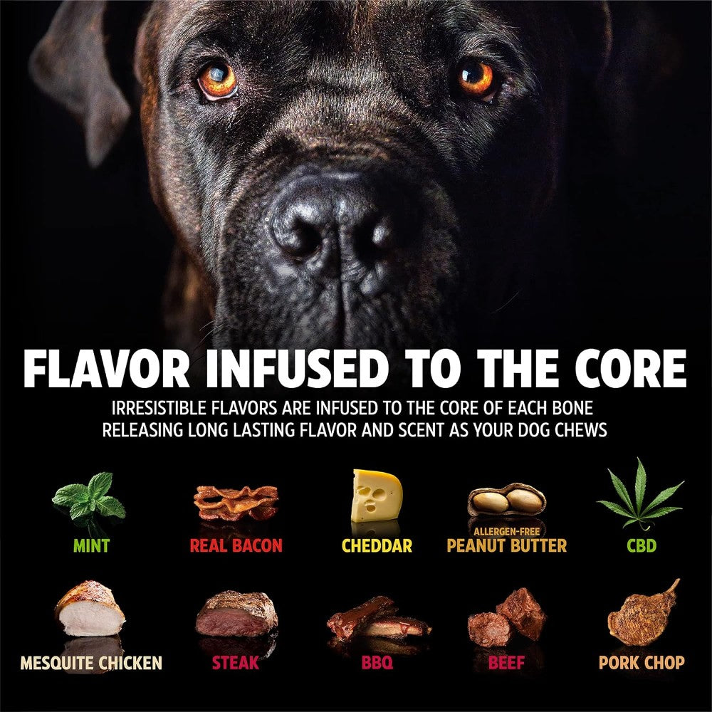 Pet Qwerks Dino Wood Barkbone Peanut Butter Flavour Infused