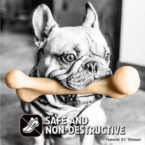 Pet Qwerks Dino Wood Barkbone Peanut Butter Safe & Non-Destructive