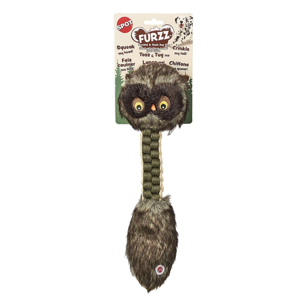 PetLove Furzz Braided Animal Dog Toys Owl