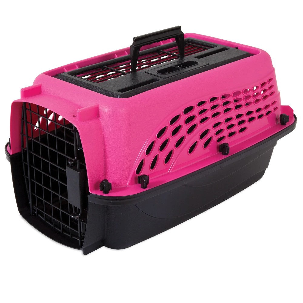 Petmate 2 Door Top Load Kennel XX Small Hot Pink Black