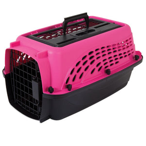 Petmate 2-Door Top Load Kennel Hot Pink / Black