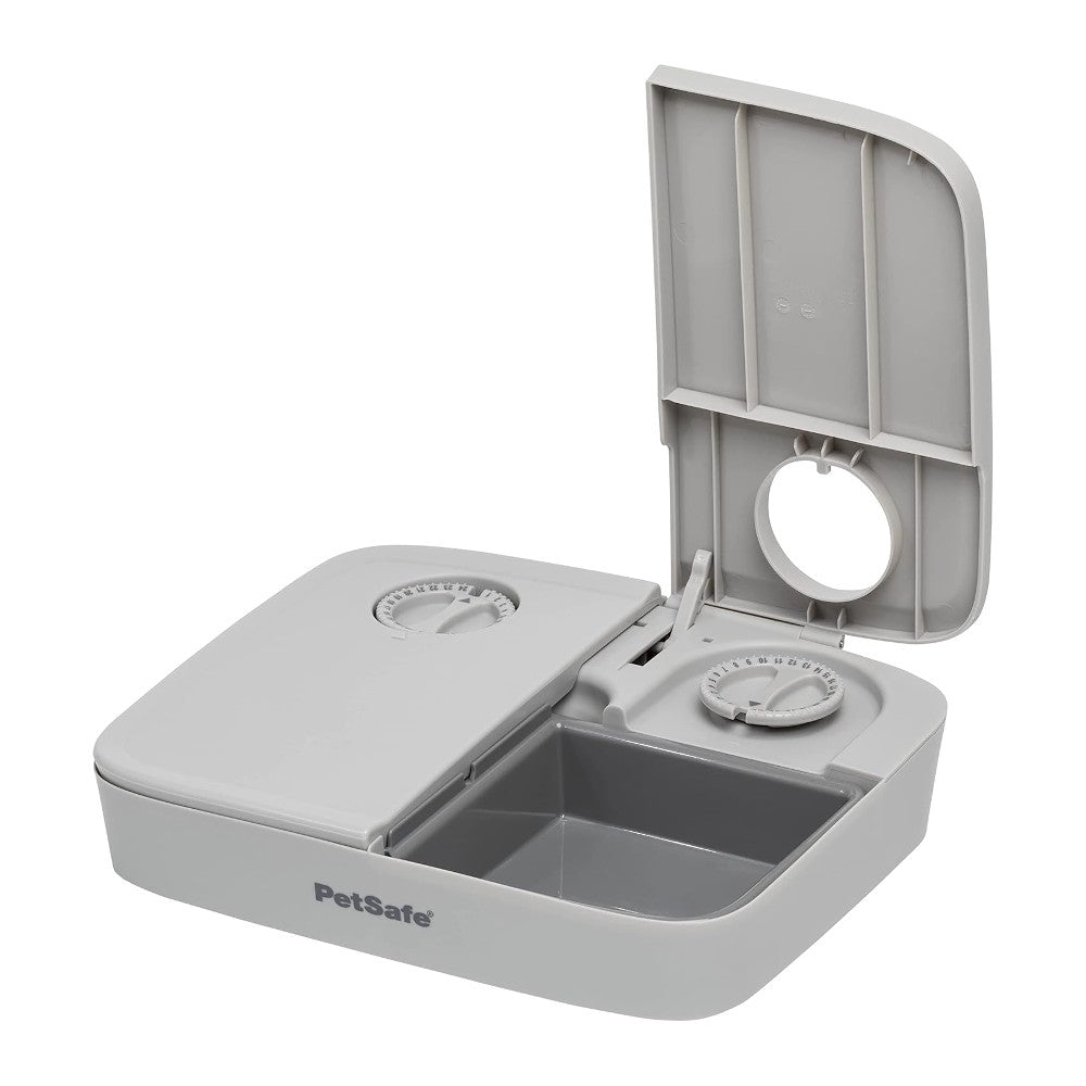 PetSafe 2 Meal Pet Feeder - lifestyle image with pet pet supplies South Africa