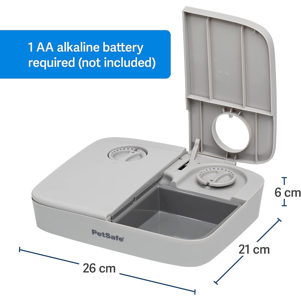 PetSafe 2 Meal Pet Feeder - lifestyle image with pet order online South Africa