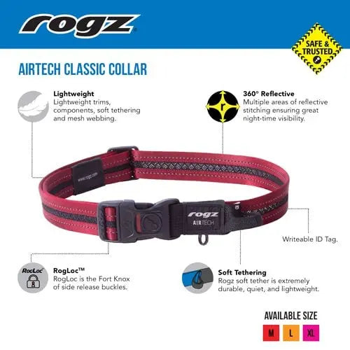 Rogz Airtech Classic Dog Collar Rogz