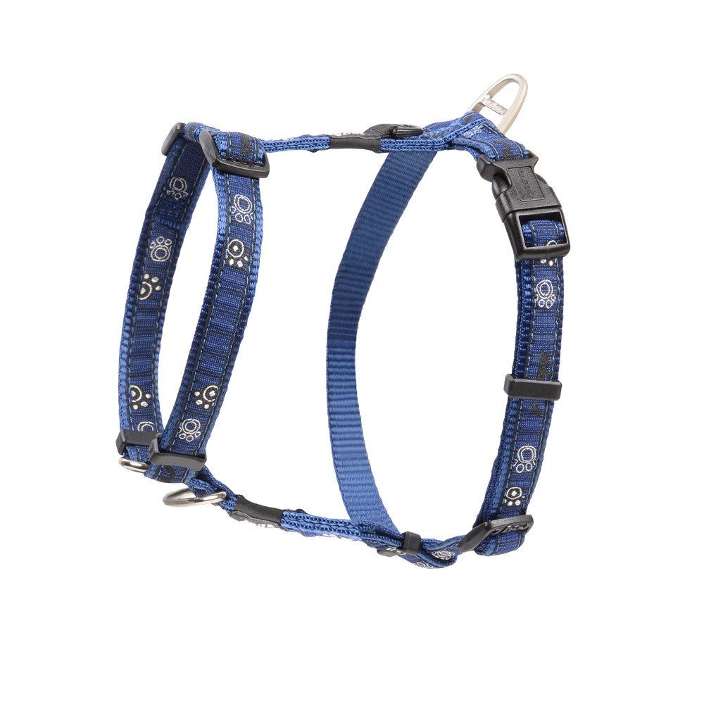 Rogz Fancy Dress Dog Classic Harness Navy Paw