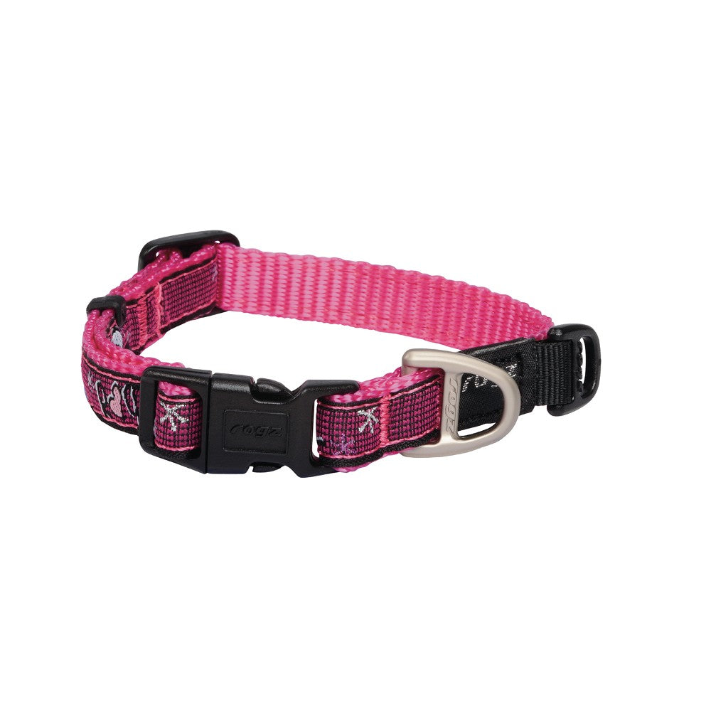 Rogz Fancy Dress Dog Collars Pink Love