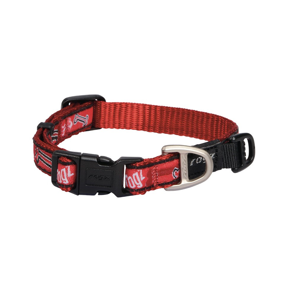 Rogz Fancy Dress Dog Collars Red Bone