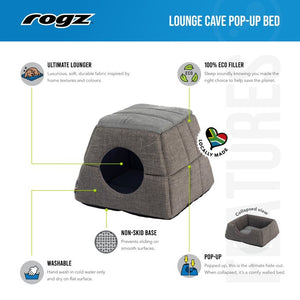 Rogz Lounge Cave Pop-Up Bed - Features and Benefits