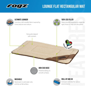 Rogz Lounge Flat Rectangulat Mat - Featires and Benefitd