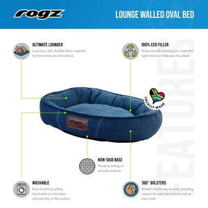 Rogz Lounge Oval Walled Bed - Features and Benefits