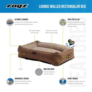 Rogz Lounge Walled Rectangular Bed