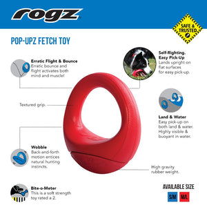 Rogz Pop-Upz Self-Righting Float and Fetch Dog Toy Features and Benefits
