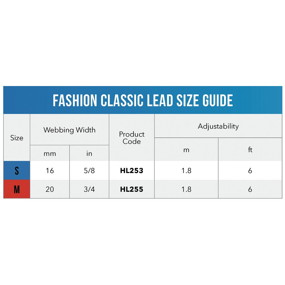 Rogz Small Dogs Fashion Classic Lead Size Guide