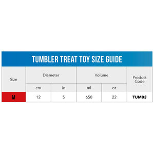Rogz Tumbler Treat Dispenser Size Guide