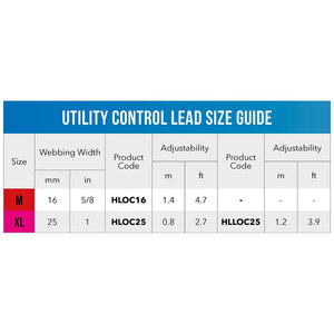 Rogz Utility Control Lead Size Guide