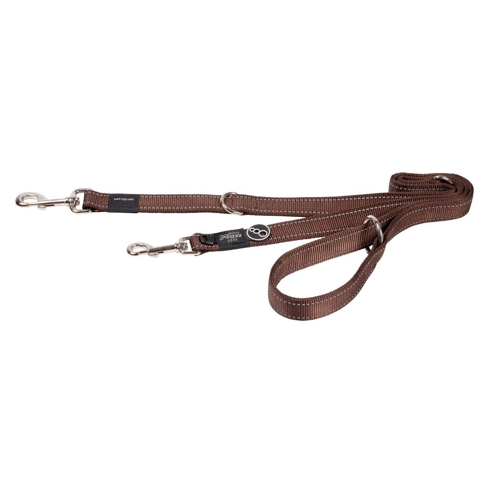 Rogz Utility Reflective Multi Lead Chocolate