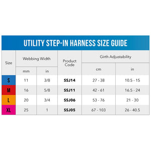 Rogz Utility Reflective Step-in Harness Size Guide
