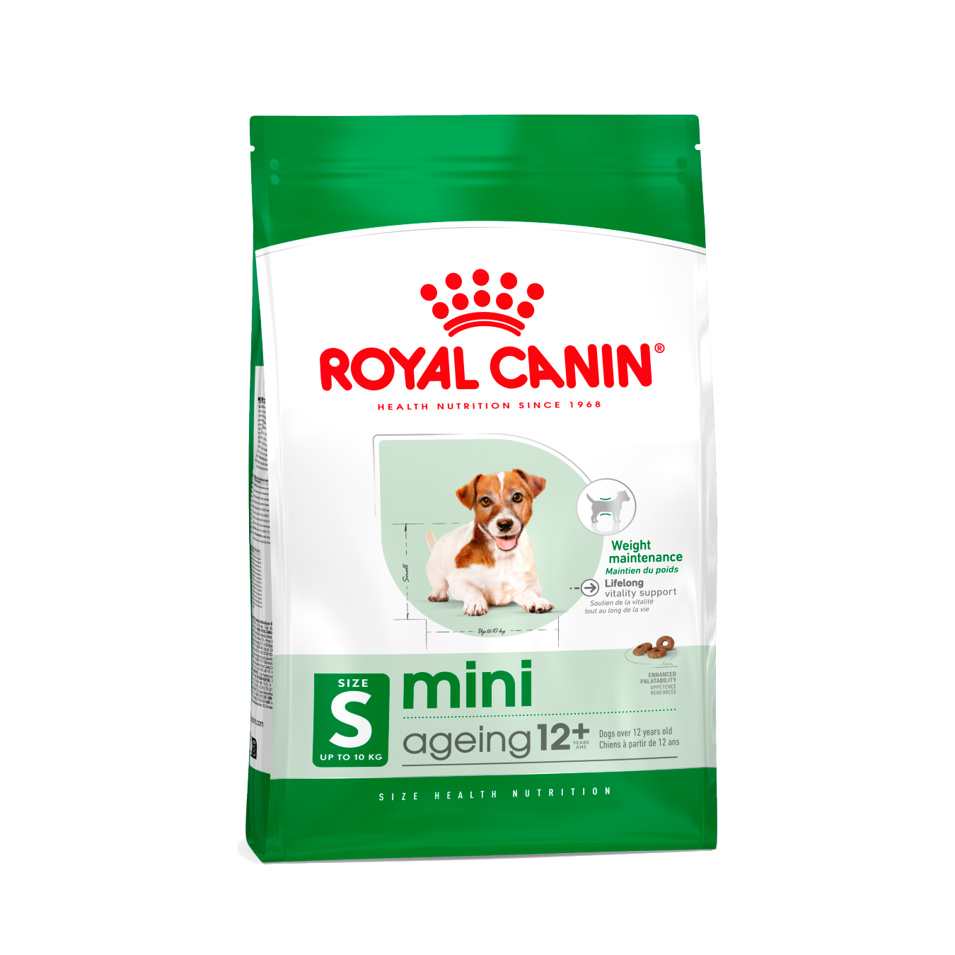 Royal Canin Mini Ageing +12 Dog – front of bag packaging (South Africa)