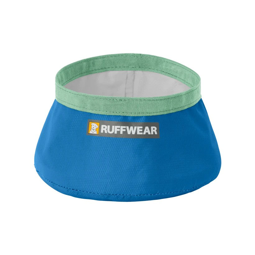 Ruffwear Trail Runner Ultralight Dog Bowl - lifestyle image with pet order online South Africa