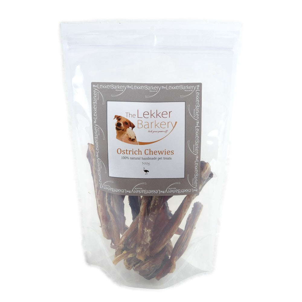 The Lekker Barkery Ostrich Chewies Dog Treats