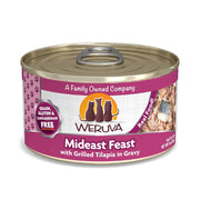 Weruva Canned Cat Food - Mideast Feast - lifestyle image with pet Canine & Co South Africa