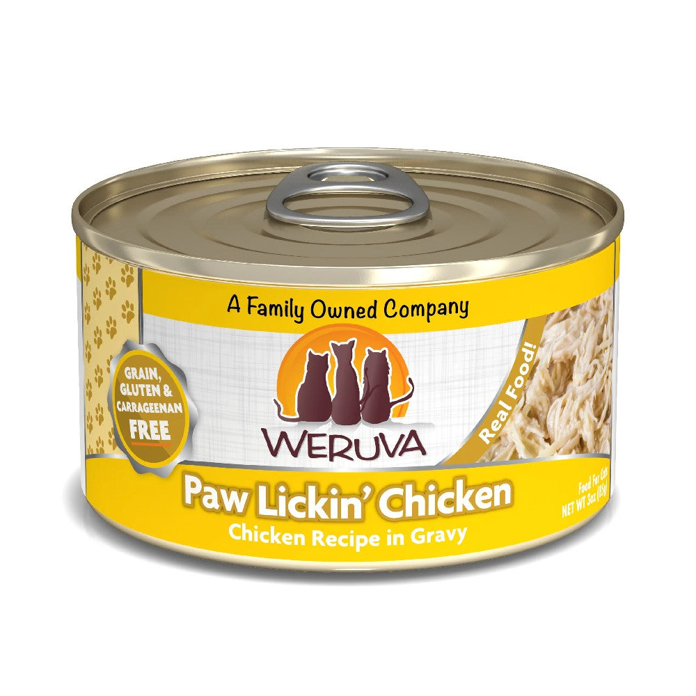 Weruva Canned Cat Food - Paw Lickin' Chicken - lifestyle image with pet South Africa nationwide
