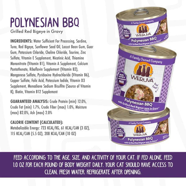 Weruva Canned Cat Food - Polynesian BBQ - lifestyle image with pet online in South Africa