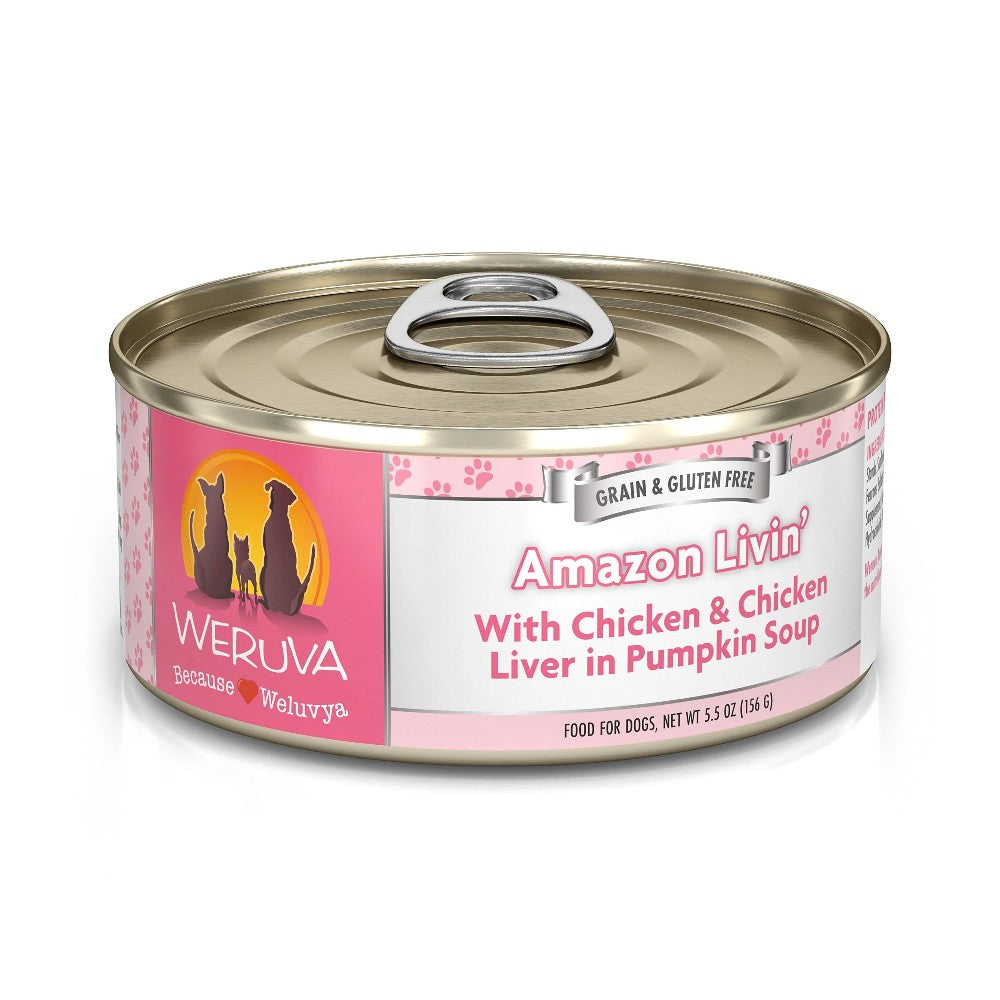 Weruva Canned Dog Food - Amazon Livin' - lifestyle image with pet shop online South Africa
