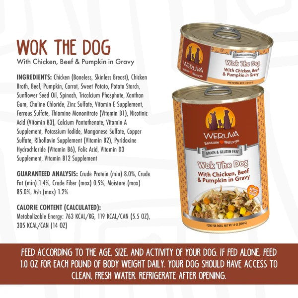 Weruva Canned Dog Food - Wok the Dog - lifestyle image with pet South African pet owners