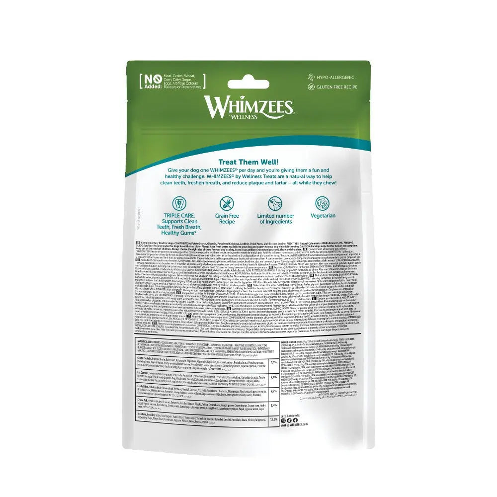 Whimzees Alligator Large 6 Pack Back Of Packaging