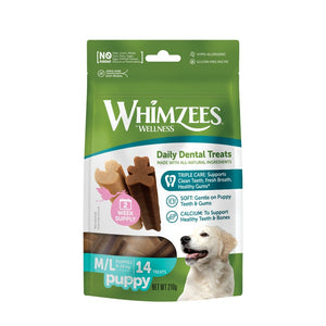 Whimzees Puppy Medium to Large 14 Treats Packaging Front