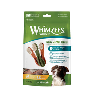 Whimzees Toothbrush Medium 12 Treats Packaging Front