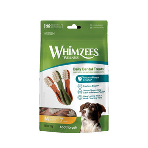 Whimzees Toothbrush Medium 7 Treats Packaging Front