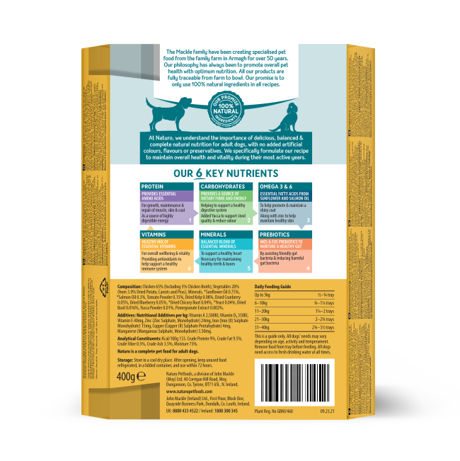 Naturo Grain Free Chicken with Potato and Vegetable Adult Wet Dog Food   | Canine & Co