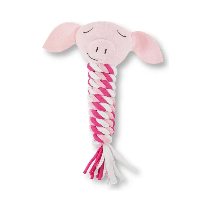 Rosewood Cupid & Comet Pig in Blanket Rope Cat Toy