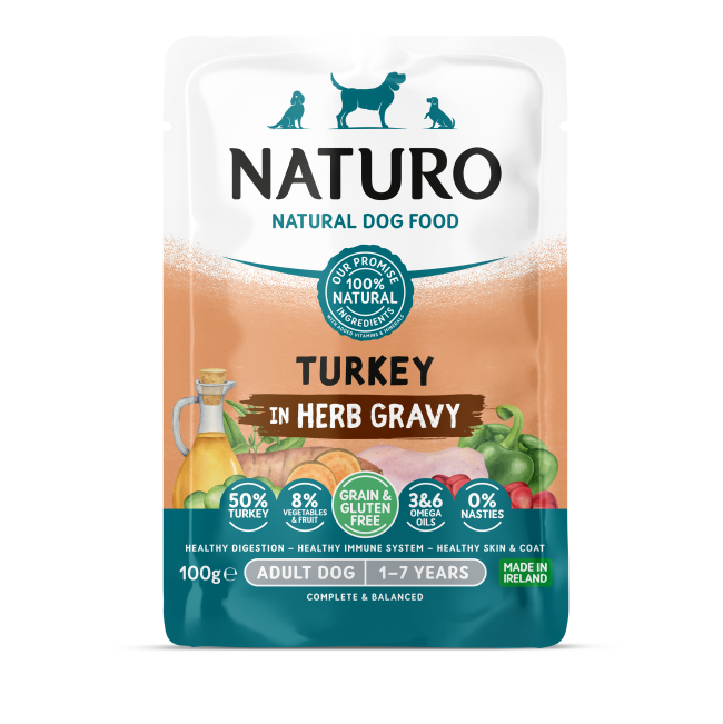 Naturo Adult Grain Free Turkey & Veg in Gravy Wet Dog Food   | Canine & Co