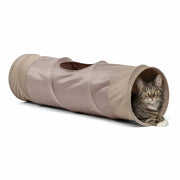 Cat tunnel toy, soft fabric, perfect for play and hiding, enhancing feline fun and exercise.