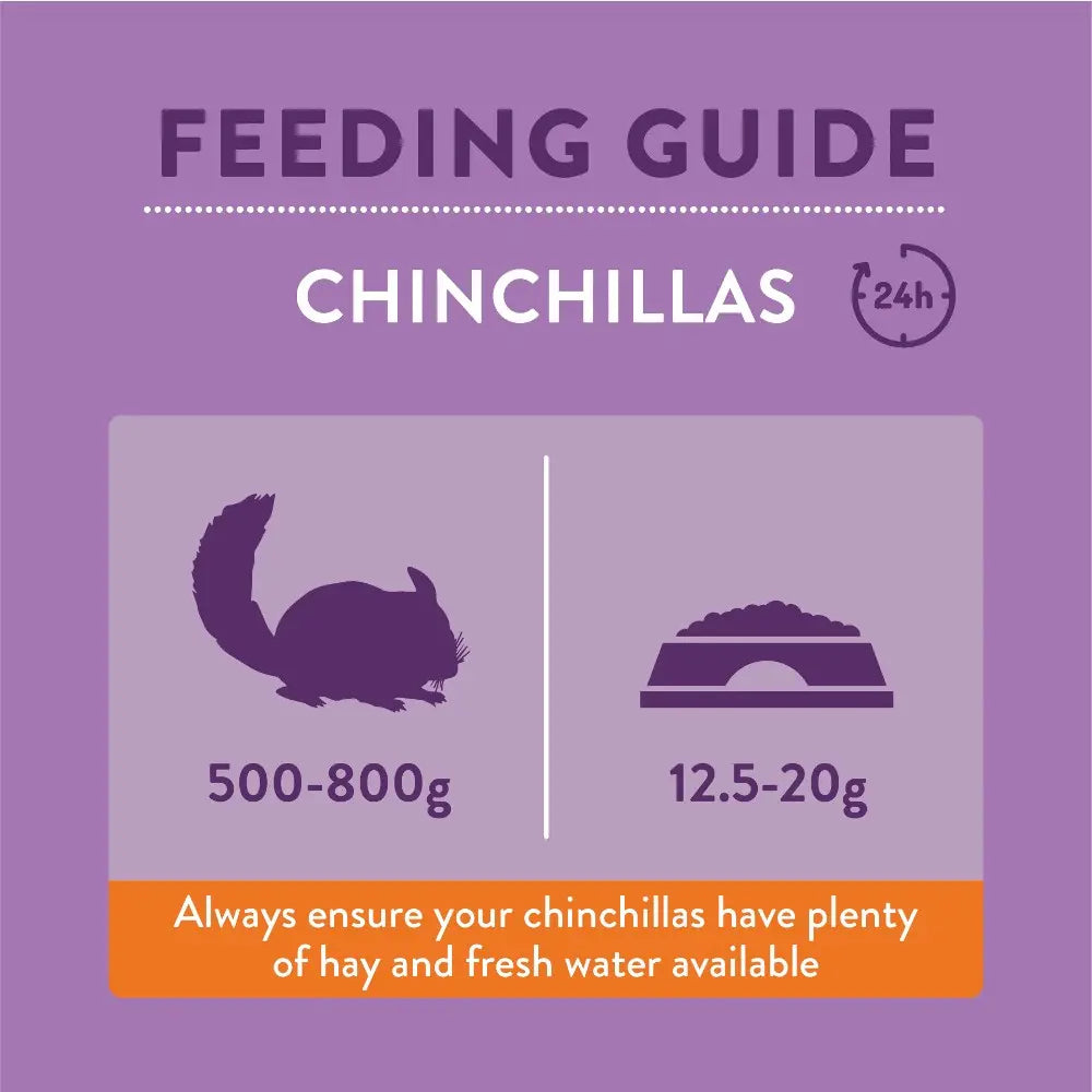 Chinchilla feeding guide with weight and food recommendations for optimal health.
